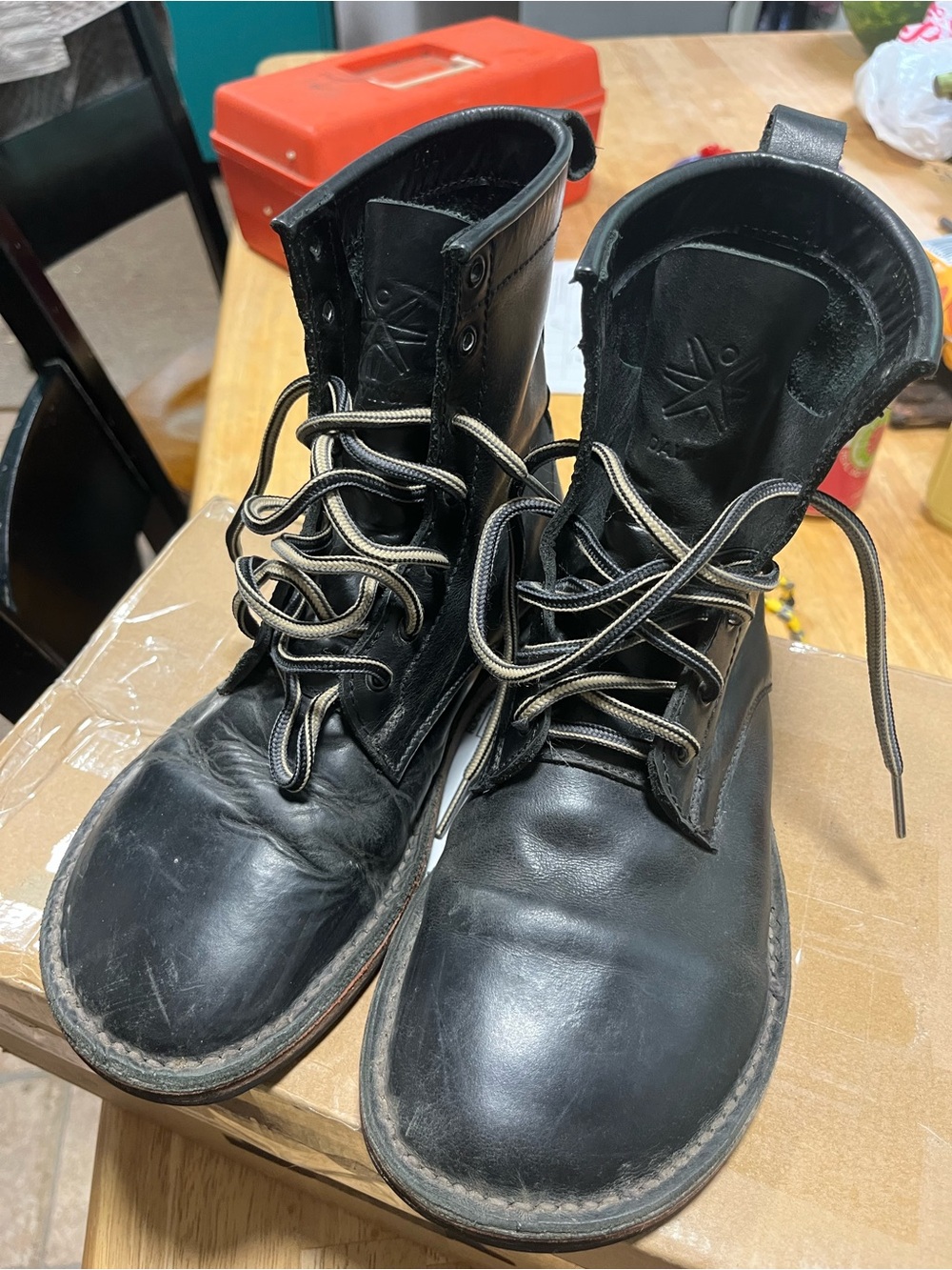 Davinci leather barefoot combat boots